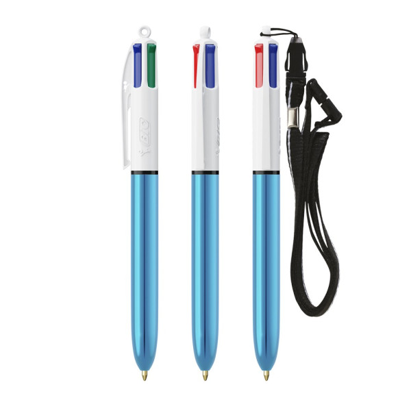 BIC® 4 Colours Shine ballpen + Lanyard